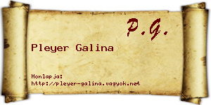 Pleyer Galina névjegykártya